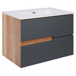 Astor Spectra Country szafka 80 cm wisząca podumywalkowa antracyt/dąb country AM-SEU-800-Y0