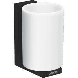 Axor Universal Rectangular kubek na szczoteczki ścienny czarny mat/biały 42604670