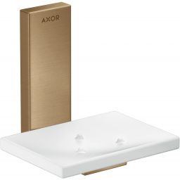 Axor Universal Rectangular mydelniczka ścienna biały/brąz szczotkowany 42605140
