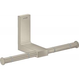 Axor Universal Rectangular uchwyt na papier toaletowy podwójny nikiel szczotkowany 42657820