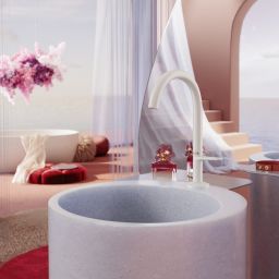 Axor One bateria umywalkowa stojąca biały mat 48020700