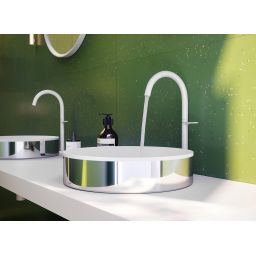 Axor Suite umywalka 40 cm nablatowa okrągła biały/chrom 42001000