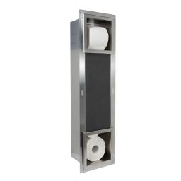 Balneo Wall-Box Paper 2 Inox uchwyt na papier toaletowy wnękowy stal nierdzewna PB-IN2