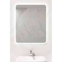 BD Art Luna lustro 60x80 cm prostokątne z oświetleniem biały 301210000090