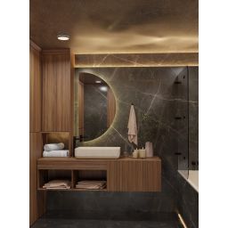 BD Art Luna lustro 65x120 cm półokrągłe z oświetleniem 301210000374
