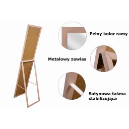 BD Art lustro stojące do garderoby 155x36 cm prostokątne różowe 301120000042