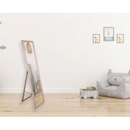BD Art lustro stojące do garderoby 155x36 cm prostokątne różowe 301120000042
