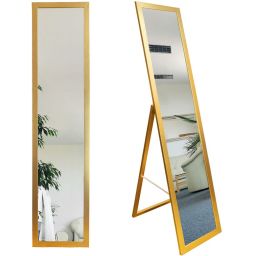 BD Art lustro stojące do garderoby 155x36 cm prostokątne złote 301120000050