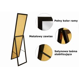 BD Art lustro stojące do garderoby 155x36 cm prostokątne czarne 301120000005