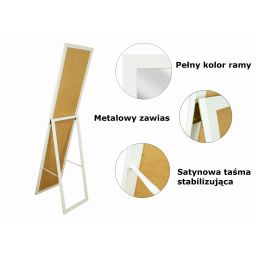 BD Art lustro stojące do garderoby 155x36 cm prostokątne biały 301120000006