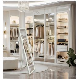 BD Art lustro stojące do garderoby 155x36 cm prostokątne biały 301120000006