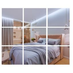 BD Art zestaw luster do przyklejania 20x20 cm 9-pak 301120000013