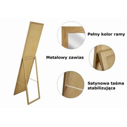 BD Art lustro stojące do garderoby 155x36 cm prostokątne dąb 301120000032