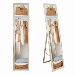 BD Art lustro stojące do garderoby 155x36 cm prostokątne sosna bielona 301120000034