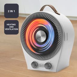 Black+Decker BXFSH2000E termowentylator 2w1 przenośny 1000-2000 W biały ES9460060B