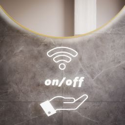 Baltica Design Tiny Border Bright lustro 100x100 cm białe barwa zimna z włącznikiem bezdotykowym