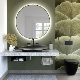 Baltica Design Tiny Border Bright lustro 100x100 cm złote barwa neutralna z włącznikiem bezdotykowym