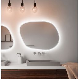 Baltica Design Bright Stain IV lustro 80x57 cm biała barwa ciepła z włącznikiem bezdotykowym