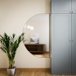 Baltica Design Tiny Border Semi Round lustro 80x60 cm srebrne