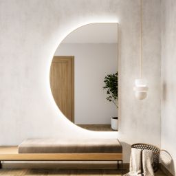 Baltica Design Tiny Border Semi Round Bright lustro 100x60 cm złote barwa zimna