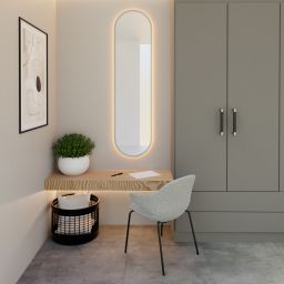 Baltica Design Tiny Border Pastille Bright lustro 50x100 cm owalne srebrne barwa zimna