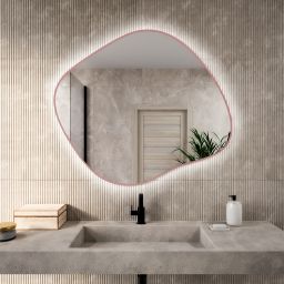 Baltica Design Bright Stain III lustro 90x77 cm pudrowy róż barwa zimna