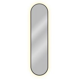 Baltica Design Tiny Border Pastille lustro 40x80 cm owalne rama czarna barwa światła ciepła z włącznikiem bezdotykowym
