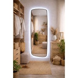 Baltica Design Stone Calm L lustro 155x50 cm z oświetleniem LED rama czarna barwa zimna