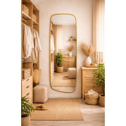 Baltica Design Stone Calm L lustro 155x50 cm rama złota