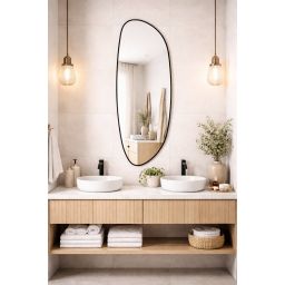 Baltica Design Stone Fluid L lustro 155x50 cm czarna rama