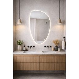 Baltica Design Stone Fluid S No Edges Bright lustro 92x55 cm z oświetleniem LED bez ramy barwa neutralna