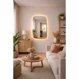 Baltica Design Stone Calm S No Edges Bright lustro 90x60 cm z oświetleniem LED bez ramy barwa ciepła