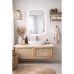 Baltica Design Stone Aura S No Edges Bright lustro 90x60 cm z oświetleniem LED bez ramy barwa neutralna