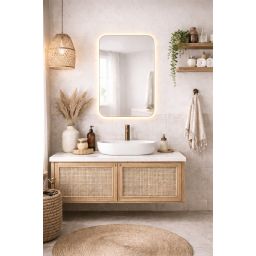 Baltica Design Stone Aura S No Edges Bright lustro 90x60 cm z oświetleniem LED bez ramy barwa ciepła