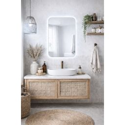 Baltica Design Stone Aura S No Edges Bright lustro 90x60 cm z oświetleniem LED bez ramy barwa zimna