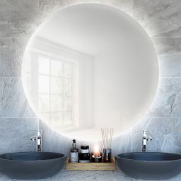 Baltica Design Bright lustro 100 cm okrągłe z oświetleniem LED barwa zimna