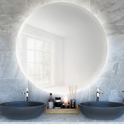 Baltica Design Bright lustro 90 cm okrągłe z oświetleniem LED barwa zimna