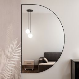 Baltica Design Tiny Border Semi Round lustro 80x60 cm czarne