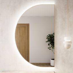 Baltica Design Tiny Border Semi Round Bright lustro 120x70 cm złote barwa ciepła