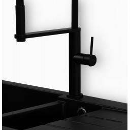 Berg Black Spike bateria kuchenna stojąca z wyciąganą wylewką czarny 130159PH