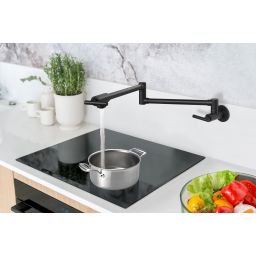 Berg Pot Filler bateria kuchenna ścienna czarny mat 830135B