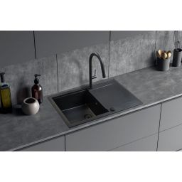 Berg Slim bateria kuchenna stojąca z wyciąganą wylewką czarny mat S130336PH