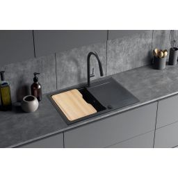 Berg Slim bateria kuchenna stojąca z wyciąganą wylewką czarny mat S130336PH