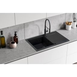Berg Diva zlewozmywak granitowy 78x46 cm czarny BRD1911