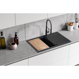 Berg Diva zlewozmywak granitowy 78x46 cm czarny BRD1911