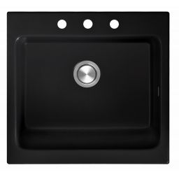 Berg Nova zlewozmywak ceramiczny 66x62 cm czarny bazalt BRN19C104
