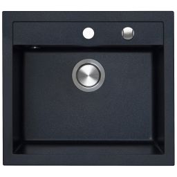 Berg Hobart zlewozmywak granitowy 56,5x51 cm onyx metalik BRQ14104