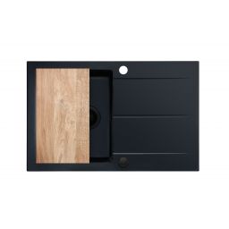 Berg Hobart zlewozmywak granitowy 78x50 cm czarny BRQ1911BK