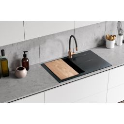 Berg Hobart zlewozmywak granitowy 78x50 cm czarny BRQ1911BK