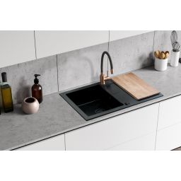 Berg Hobart zlewozmywak granitowy 78x50 cm czarny BRQ1911BK